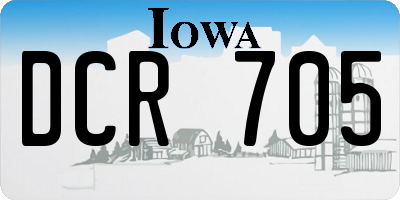 IA license plate DCR705