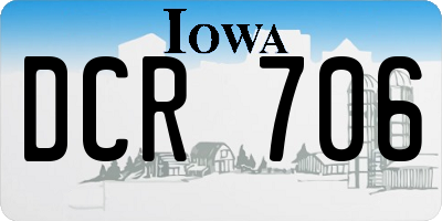 IA license plate DCR706