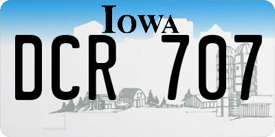 IA license plate DCR707