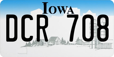 IA license plate DCR708