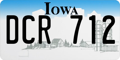 IA license plate DCR712