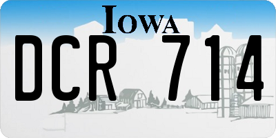 IA license plate DCR714