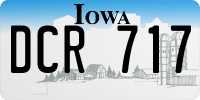 IA license plate DCR717