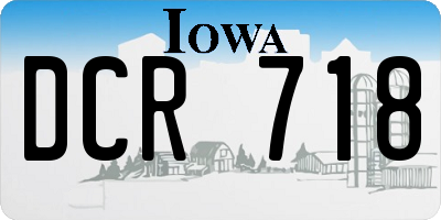 IA license plate DCR718