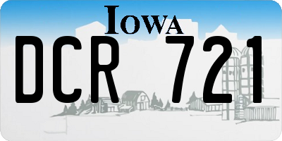 IA license plate DCR721