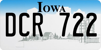 IA license plate DCR722