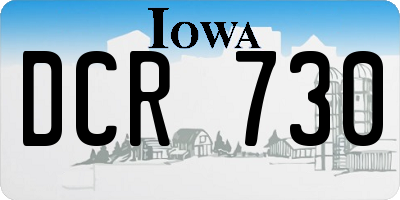 IA license plate DCR730