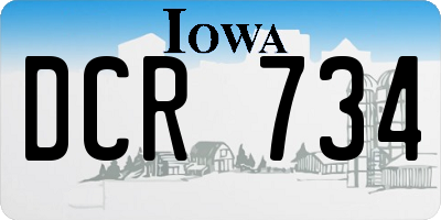 IA license plate DCR734