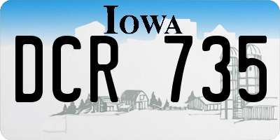 IA license plate DCR735