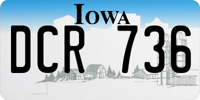 IA license plate DCR736