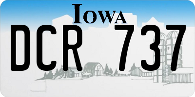 IA license plate DCR737