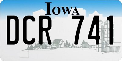 IA license plate DCR741