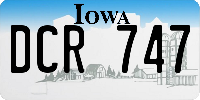 IA license plate DCR747