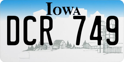 IA license plate DCR749