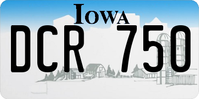 IA license plate DCR750