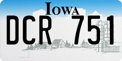 IA license plate DCR751