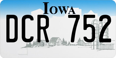 IA license plate DCR752
