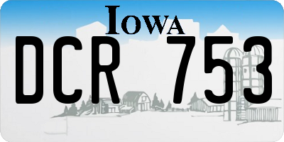 IA license plate DCR753