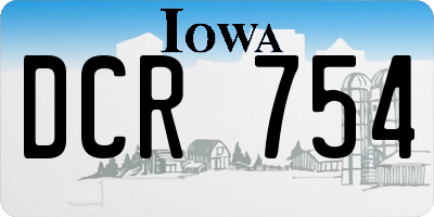 IA license plate DCR754