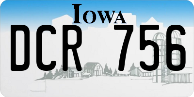 IA license plate DCR756