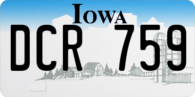 IA license plate DCR759