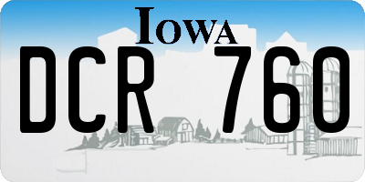 IA license plate DCR760