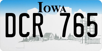 IA license plate DCR765