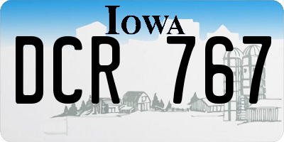 IA license plate DCR767