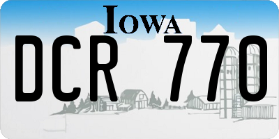 IA license plate DCR770
