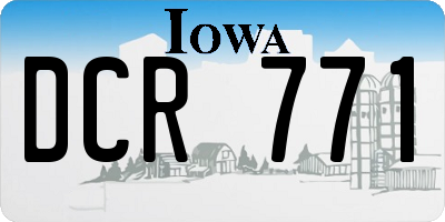IA license plate DCR771