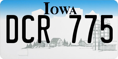 IA license plate DCR775
