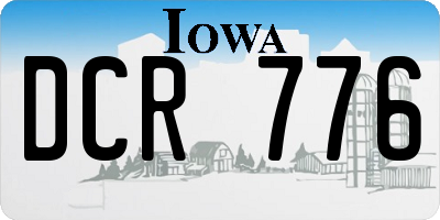 IA license plate DCR776