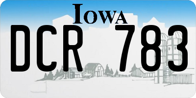 IA license plate DCR783