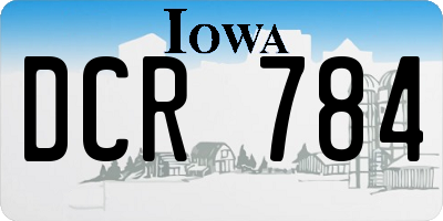 IA license plate DCR784