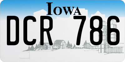 IA license plate DCR786