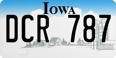 IA license plate DCR787
