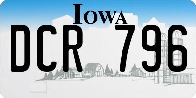 IA license plate DCR796