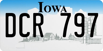 IA license plate DCR797