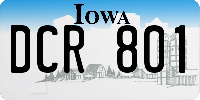 IA license plate DCR801