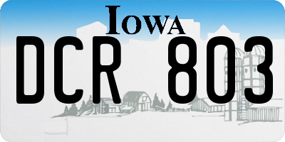 IA license plate DCR803