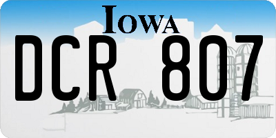 IA license plate DCR807