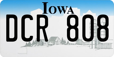 IA license plate DCR808