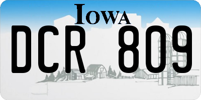 IA license plate DCR809