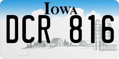 IA license plate DCR816