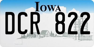 IA license plate DCR822