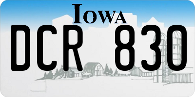 IA license plate DCR830