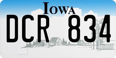 IA license plate DCR834