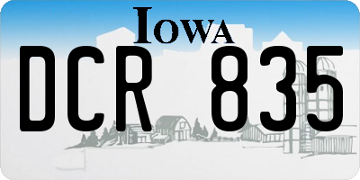 IA license plate DCR835