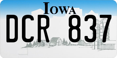 IA license plate DCR837