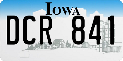 IA license plate DCR841